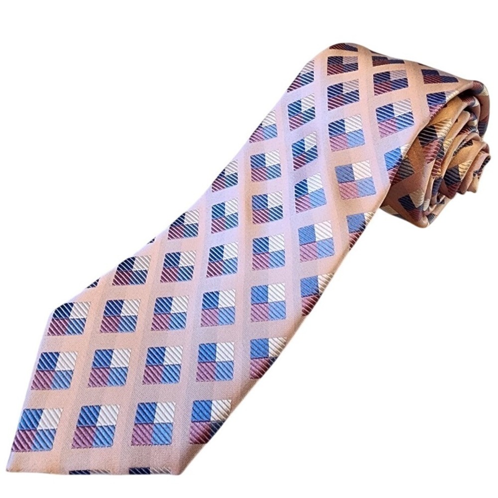 Michael Kors Silk Necktie Geometric Patterned‎ Business Casual Fashion Accessory